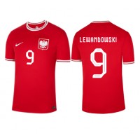 Fotbalové Dres Polsko Robert Lewandowski #9 Venkovní MS 2022 Krátký Rukáv